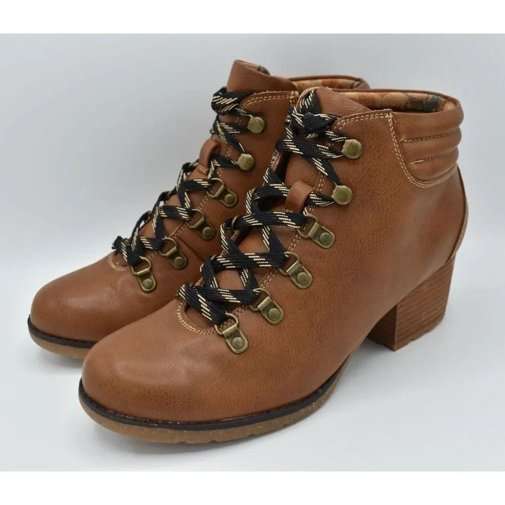 BOC Born Concept Womens Size 11 Alder Brown Block Heel Lace Up Booties‎ Boots